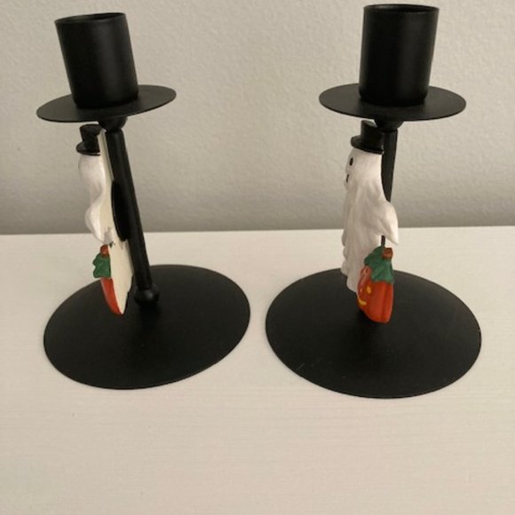 Halloween Ghost with Pumpkin Taper Candles - Picture 5 of 6